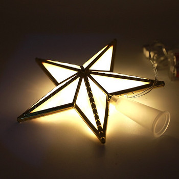 Φωτάκια LED Πρωτοχρονιάτικο Διακόσμηση Χριστουγεννιάτικου Δέντρου Κορυφή Πεντάκτινο Φωτιστικό Αστέρι LED Διακοσμητικά Χριστουγεννιάτικων Δέντρων Στολίδια Λαμπερό Φωτιστικό Αστέρι