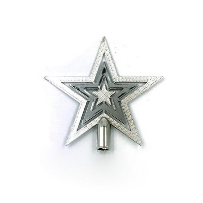 Декорации за коледни елхи с много размери Златна стружка Червена горна част за коледна елха Пластмасови звездни топери Честита Нова Година Декор