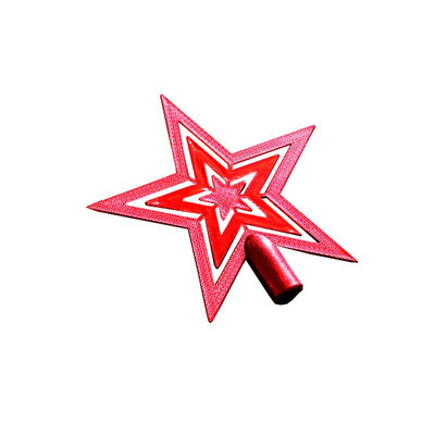 Декорации за коледни елхи с много размери Златна стружка Червена горна част за коледна елха Пластмасови звездни топери Честита Нова Година Декор