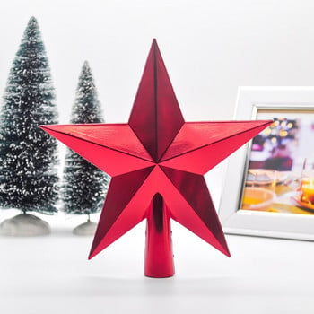 20 см коледна елха връхна звезда петолъчна звезда коледна украса орнаменти работен плот Коледа Нова година 2022 Navidad party XMAS
