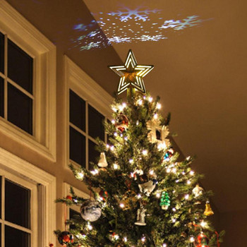1 τεμ. Χριστουγεννιάτικο δέντρο σε σχήμα αστεριού με φώτα προβολής LED Διακοσμήσεις χριστουγεννιάτικου δέντρου για προμήθειες πάρτι για τις χειμερινές γιορτές