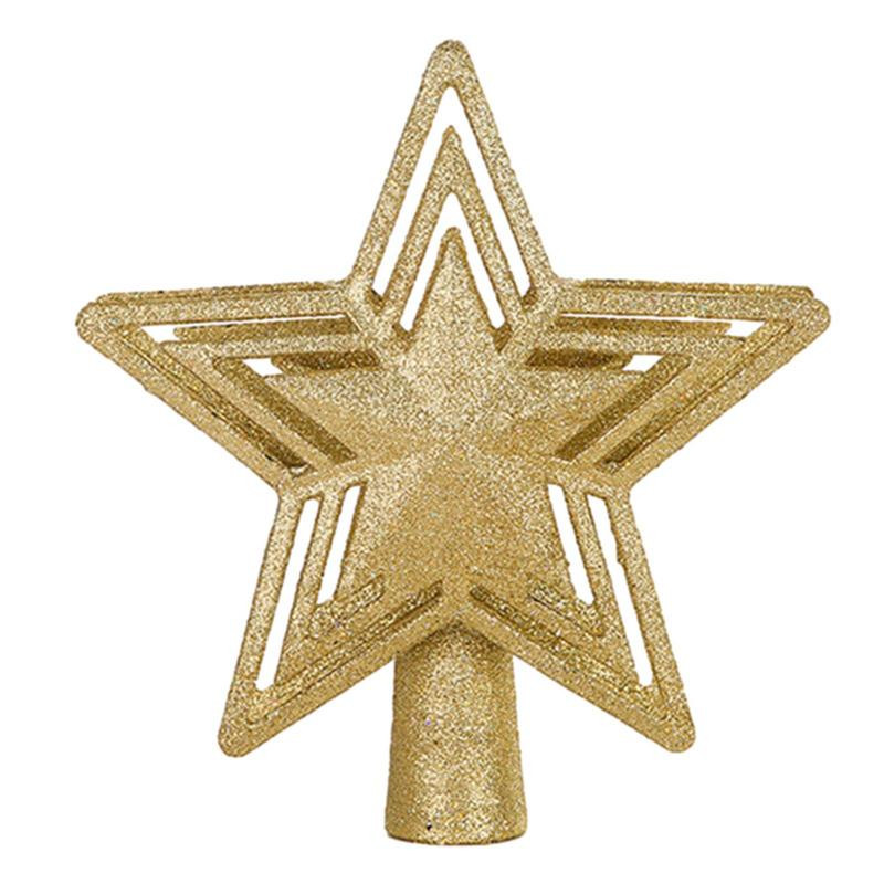 1 vnt. Žvaigždės formos Kalėdų eglutės antgalis su LED projekciniais žibintais Kalėdų eglutės papuošimais žiemos šventės vakarėlio reikmenims