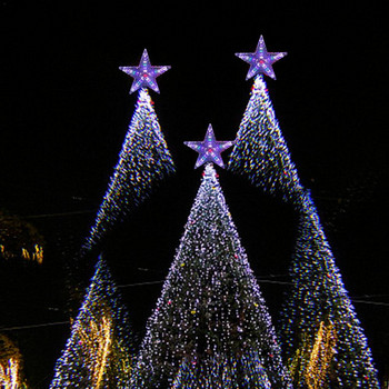 23CM LED светеща коледна елха Topper Star Xmas Star Ornament Estrelinhas Adornos De Navidad Eve Christmas Tree Decoration