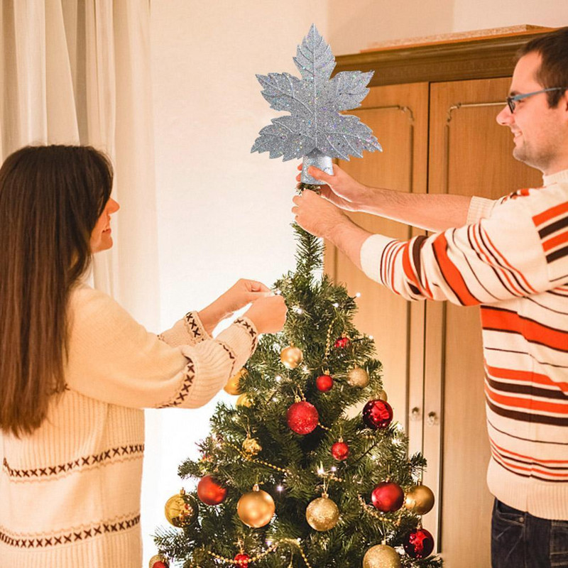 Προβολέας Χριστουγεννιάτικου δέντρου σε σχήμα φύλλου Χρυσό ασημί Χριστουγεννιάτικο ντεκόρ για Χριστουγεννιάτικα στολίδια σπιτιού Δώρα για το νέο έτος
