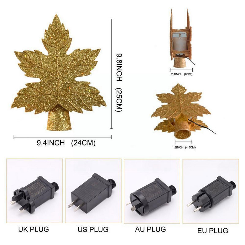 Προβολέας Χριστουγεννιάτικου δέντρου σε σχήμα φύλλου Χρυσό ασημί Χριστουγεννιάτικο ντεκόρ για Χριστουγεννιάτικα στολίδια σπιτιού Δώρα για το νέο έτος