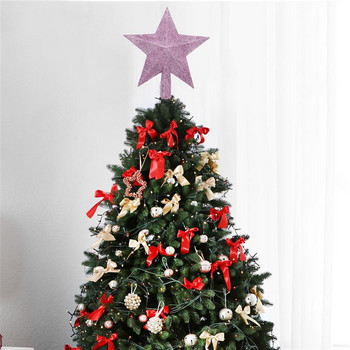 Διακοσμητικό χριστουγεννιάτικο δέντρο 20 εκ. Πασπαλισμένο ροζ χριστουγεννιάτικο δέντρο Top Star Χριστουγεννιάτικο Δέντρο Sparkle Star Glittering Xmas Tree Topper