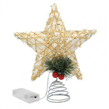 Ανθεκτικό Καλό λαμπερό Treetop Star Holiday Photography Prop Όμορφο χριστουγεννιάτικο δέντρο Top Star Battery Powered for Home