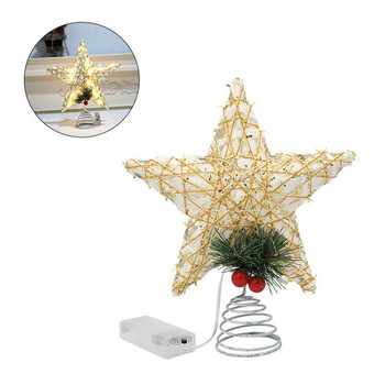 Ανθεκτικό Καλό λαμπερό Treetop Star Holiday Photography Prop Όμορφο χριστουγεννιάτικο δέντρο Top Star Battery Powered for Home