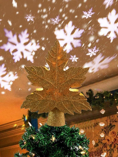 LED Коледна елха Прожекционна лампа Звезда с форма на листа Прожекционна лампа Висулка Коледна елха Цилиндър
