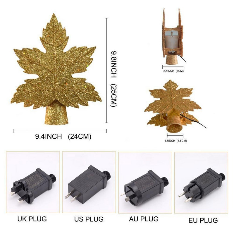 LED kalėdinės eglutės viršutinė žvaigždė projekcinė lempa Lapo formos projekcinės lempos pakabukas Kalėdų eglutei