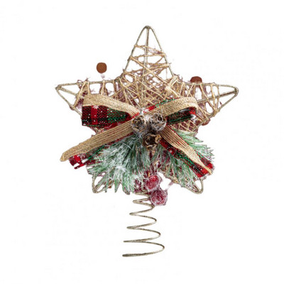 Prekrasna svjetlucava zvijezda na vrhu božićnog drvca Delikatna dekoracija vrha drvca Božićni ukrasi Zvijezda za zabavu