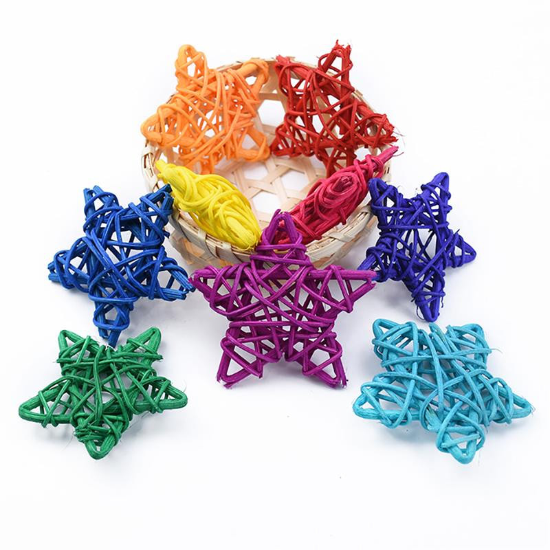 5 KOM 6 cm slatka zvijezda od ratana Sepak Takraw Božićni dar Rođendanska zabava Dekoracija za obiteljsku zabavu DIY kućna radinost