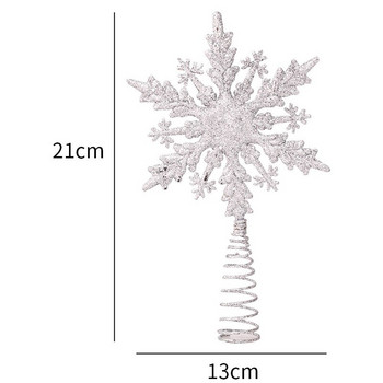 Коледно дърво Toppers Златна звезда Блясък Коледно дърво Снежинки Орнаменти Коледна украса за дома 2022 Рождена Нова година 2023