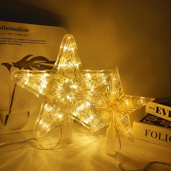 Коледна елха Топ звезда LED светлинна декорация Коледно дърво звездна лампа Орнамент Коледа Navidad 2022 Новогодишно парти Начало Декорация Подаръци