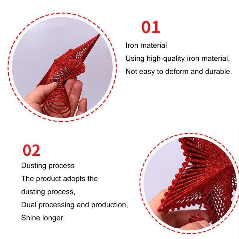 Блестяща коледна елха Звезда Орнамент Коледна елха Звезда Орнамент Коледна украса за дома Орнаменти за коледно дърво