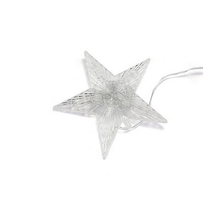 Ziemassvētku eglītes galotnes gaismas zvaigzne, spīdīga Ziemassvētku rotājums, caurspīdīgs LED gaismas diodes gaišais egles galotnes zvaigžņu ballītes festivāla ornaments