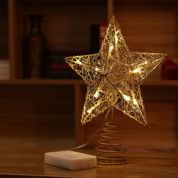 Χριστουγεννιάτικο δέντρο Topper Starornaments Διακόσμηση Κορυφής Χρυσό Αντικαθιστώμενο δέντρο με λάμψη με φωτισμό Διακοσμήσεις εξωτερικού χώρου Γάμος
