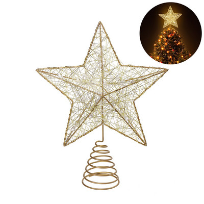 Χριστουγεννιάτικο δέντρο Topper Starornaments Διακόσμηση Κορυφής Χρυσό Αντικαθιστώμενο δέντρο με λάμψη με φωτισμό Διακοσμήσεις εξωτερικού χώρου Γάμος