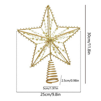 Коледно дърво Topper Златна звезда Желязно кухо звездно дърво Орнамент Изискани подаръци за украса на коледно дърво за вашите приятели