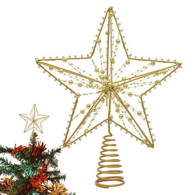 Χριστουγεννιάτικο δέντρο Topper Gold Star Iron Hollow Star Tree Στολίδι Εξαιρετικά δώρα για διακόσμηση χριστουγεννιάτικου δέντρου για τους φίλους σας