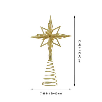 Коледна елха със златен блясък Желязна звезда Коледна украса за дома Орнаменти за коледно дърво Коледна елха Звезда Топпер за дърво Нова година