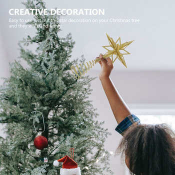 Коледна елха със златен блясък Желязна звезда Коледна украса за дома Орнаменти за коледно дърво Коледна елха Звезда Топпер за дърво Нова година