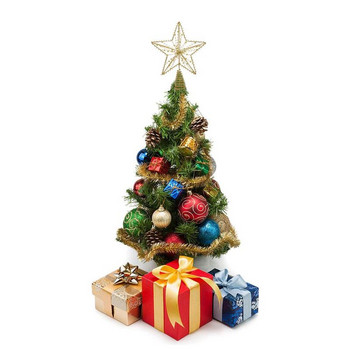 Χριστουγεννιάτικο δέντρο Topper Gold Star Bead Chain Pentagram Star Treetop Στολίδι Κλασικές χριστουγεννιάτικες διακοσμήσεις για το γραφείο σπιτιού