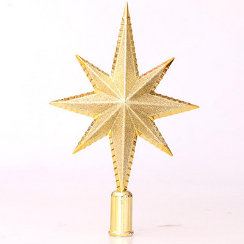Коледна елха Горна звезда 3D злато сребро червена пентаграма Коледно дърво Орнаменти Домашен декор Навидад Подаръци за Нова година 2023