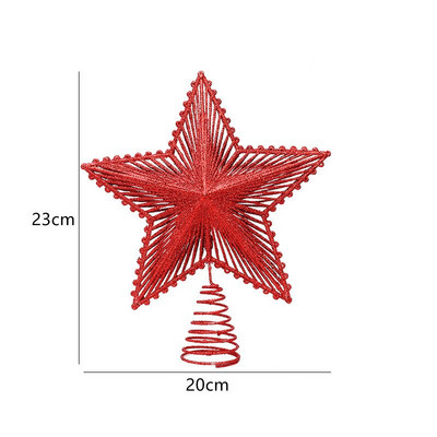 Златна стружка Коледно желязо Горна звезда Коледно дърво Декорация Коледно дърво Орнаменти Коледна украса