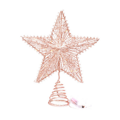 Vânzare fierbinte Pom de Crăciun Pălărie Star Top Iluminat electric Hollow Out Decoration Home Mall Night Ornament Cadou de Crăciun