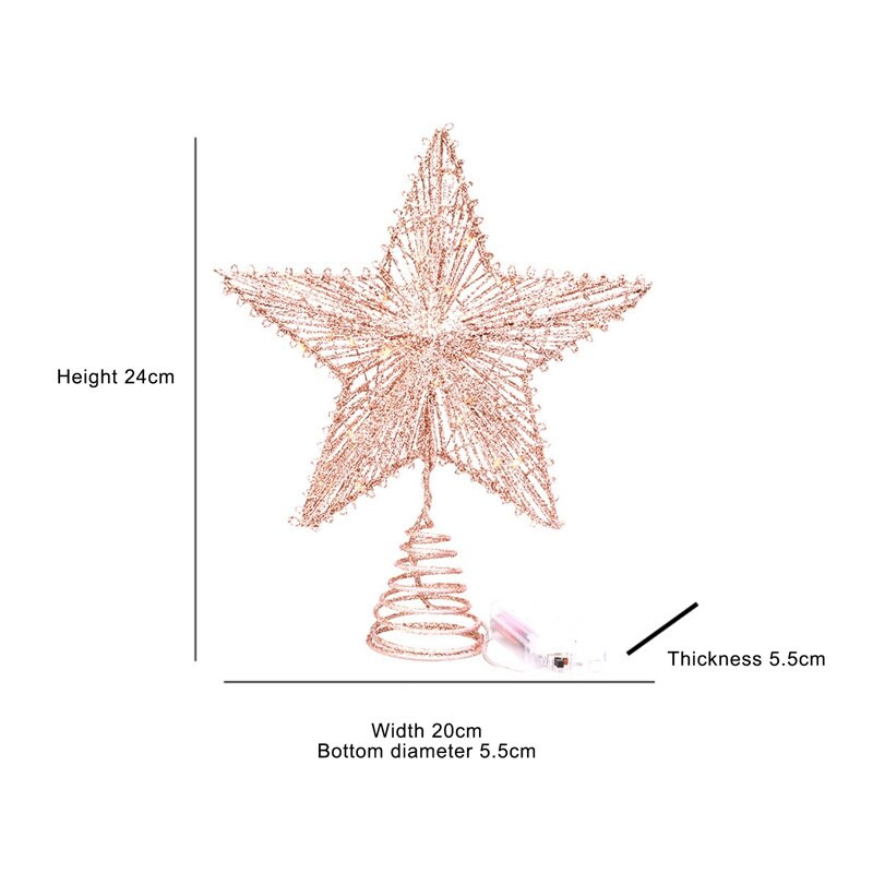 Vânzare fierbinte Pom de Crăciun Pălărie Star Top Iluminat electric Hollow Out Decoration Home Mall Night Ornament Cadou de Crăciun