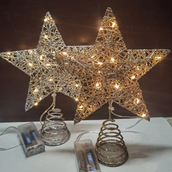Στολίδι με αστέρι LED Κομψό Διάφορα στυλ Σιδερένια είδη για πάρτι τέχνης Διακόσμηση χριστουγεννιάτικου δέντρου Χριστουγεννιάτικη λαμπερή διακόσμηση
