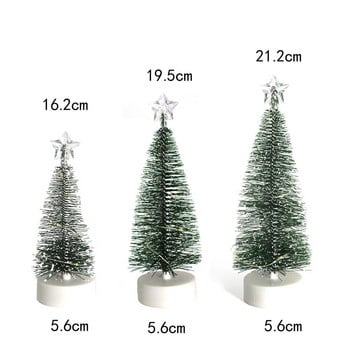 3 τμχ Led Μίνι Χριστουγεννιάτικο Δέντρο Στολίδια Επιτραπέζιου Διακόσμησης Φωτογραφίας στηρίγματα με πολύχρωμα φωτάκια για το σπίτι