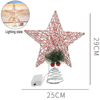 Коледна елха Горна звезда Страхотна лека висока издръжливост за домашни орнаменти за коледно дърво Navidad Нова година 2023 Natal Noel