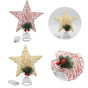 Коледна елха Горна звезда Страхотна лека висока издръжливост за домашни орнаменти за коледно дърво Navidad Нова година 2023 Natal Noel