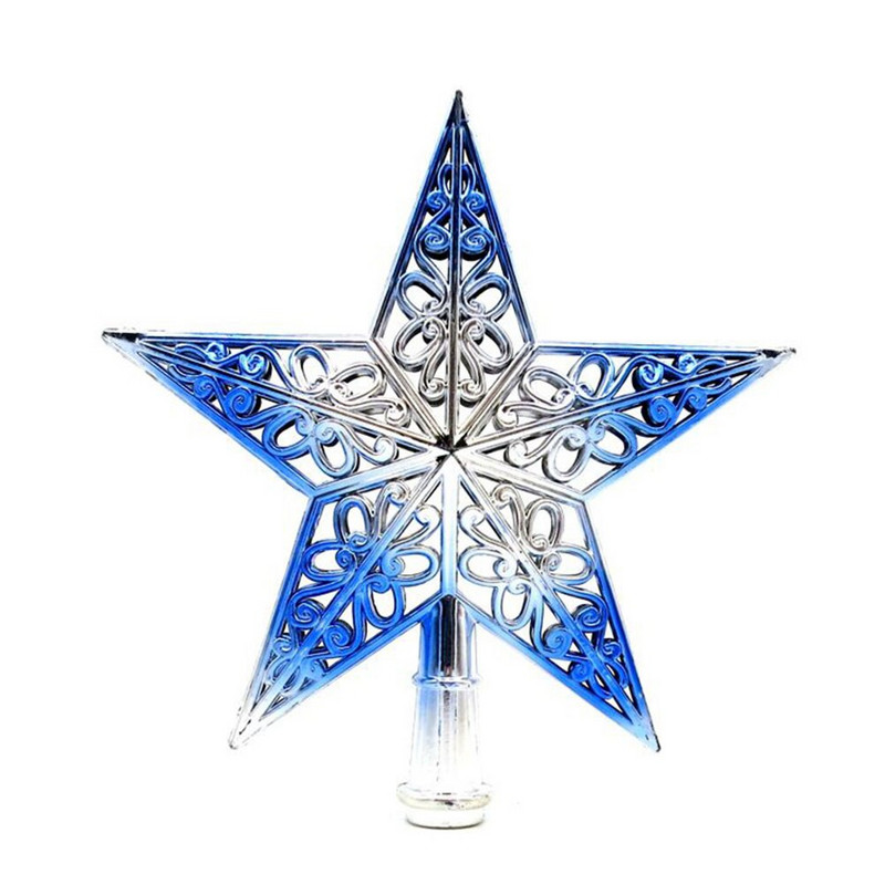 20cm Pom de Crăciun Hollow Star Decoratiuni de Crăciun pentru casă Ornamente pentru brad de Crăciun Navidad Anul Nou Plastic 2023 Aur Argintiu