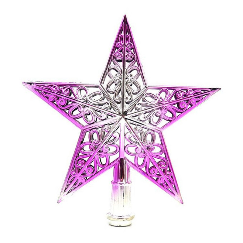 20cm Pom de Crăciun Hollow Star Decoratiuni de Crăciun pentru casă Ornamente pentru brad de Crăciun Navidad Anul Nou Plastic 2023 Aur Argintiu