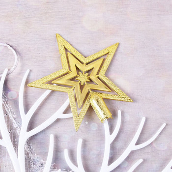 1PC Коледно дърво Top Sparkle Stars Hang Xmas Decoration Ornament Treetop Topper Коледно дърво Декор Консумативи Подарък