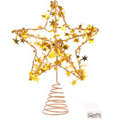 Tree Topper Star Christmastreetop Led Decorations Decoration Svjetlosni ukras Svjetlucavi ukrasi Potrepštine za zabavu Svjetla Završetak