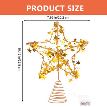 Tree Topper Star Χριστουγεννιάτικο δέντρο Led Διακοσμήσεις Διακοσμήσεις Φωτιστικό Στολίδι Glitter Στολίδια Προμήθειες πάρτι Φωτάκια Τελικό