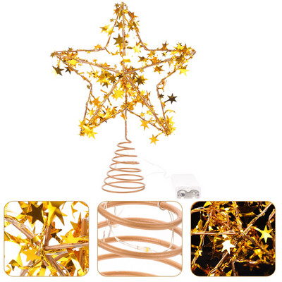 Tree Topper Star Christmastreetop Led Decorations Decoration Svjetlosni ukras Svjetlucavi ukrasi Potrepštine za zabavu Svjetla Završetak
