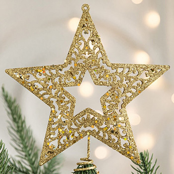 1 бр Коледно дърво Topper Sparkle Stars Pentagram Висяща коледна украса Орнамент Коледно дърво Декор Navidad Новогодишен подарък