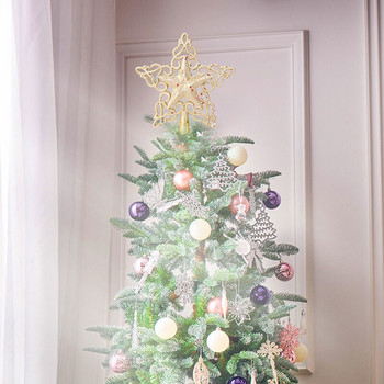 Χριστουγεννιάτικο δέντρο Top Star Glitter Κοίλο πλαστικό χρυσό και ασημί στολίδια με νιφάδα χιονιού 3D Χριστουγεννιάτικο ντεκόρ στο επάνω μέρος του δέντρου