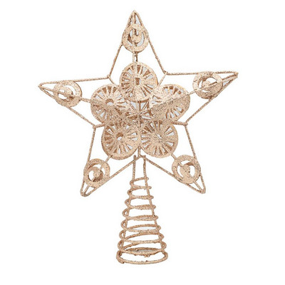 Zvijezda na vrhu božićnog drvca 5-kraka zvijezda Zvijezda na vrhu božićnog drvca 3D šuplja svjetlucava zvijezda na vrhu drvca za ukrase za božićno drvce