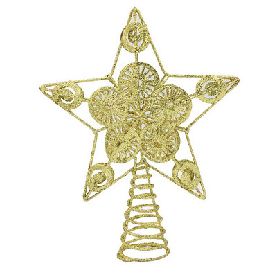 Zvijezda na vrhu božićnog drvca 5-kraka zvijezda Zvijezda na vrhu božićnog drvca 3D šuplja svjetlucava zvijezda na vrhu drvca za ukrase za božićno drvce