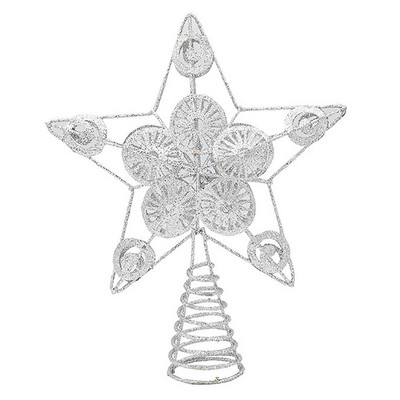Zvijezda na vrhu božićnog drvca 5-kraka zvijezda Zvijezda na vrhu božićnog drvca 3D šuplja svjetlucava zvijezda na vrhu drvca za ukrase za božićno drvce