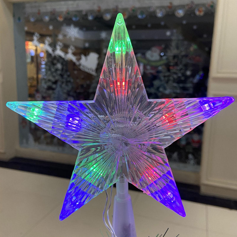 18 см растяща коледна елха със звездна лампа Led цветна нощна домашна новогодишна украса звездна светлина Topper Променящ се декор на коледно дърво R2s3