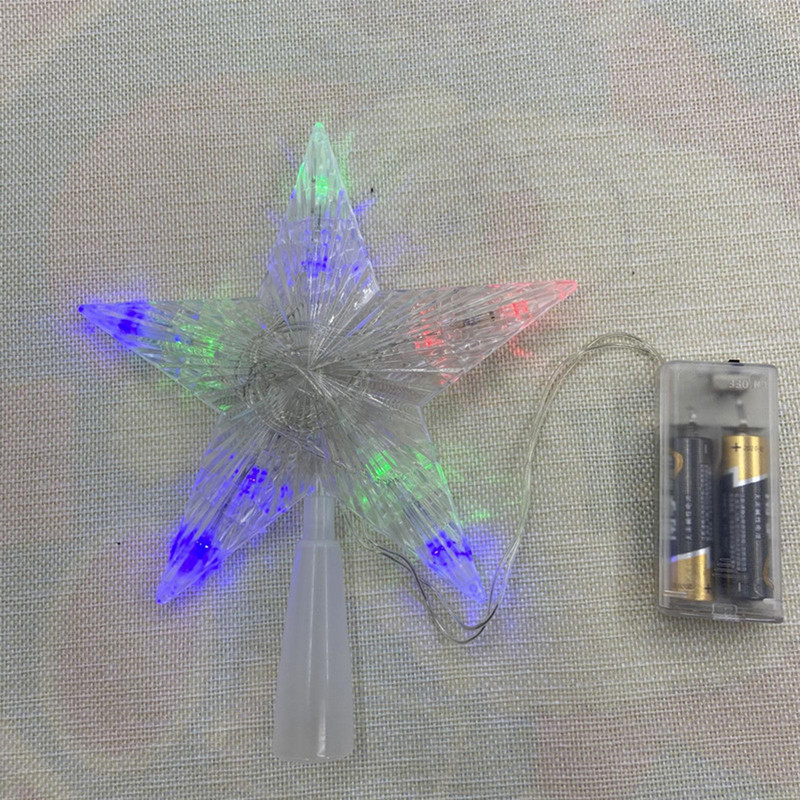 18 см растяща коледна елха със звездна лампа Led цветна нощна домашна новогодишна украса звездна светлина Topper Променящ се декор на коледно дърво R2s3