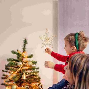 1 τεμ. LED Star Treetop Μεταλλικό χριστουγεννιάτικο δέντρο χριστουγεννιάτικο δέντρο Topper Star Lighted