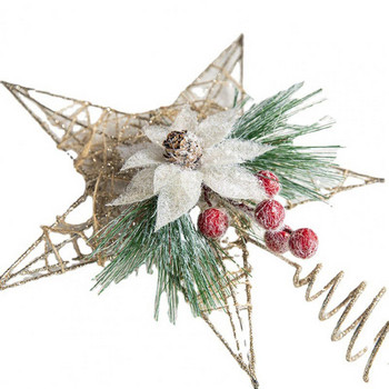 Χριστουγεννιάτικο μενταγιόν Λεπτή διακόσμηση δέντρου Κρεμαστά στολίδια Glitter χριστουγεννιάτικο δέντρο Top Iron Star Εορταστική διακόσμηση